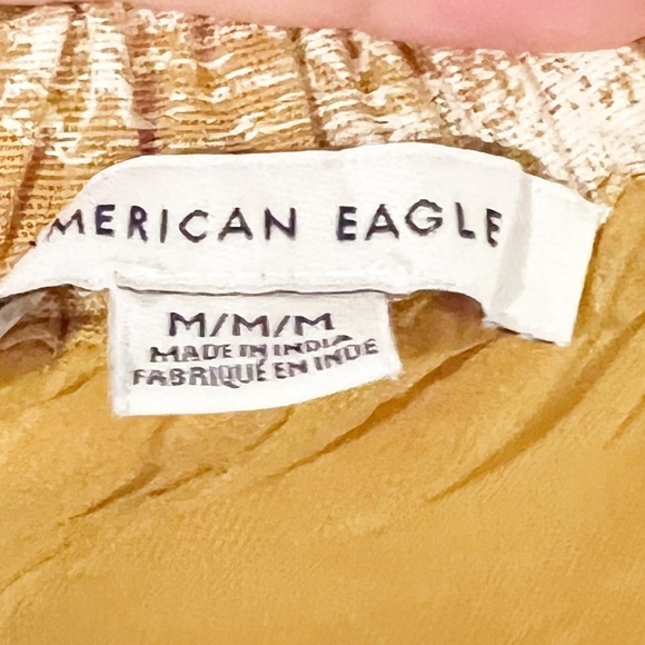 American Eagle Tropical Cotton/Linen Hawaiian Wide Leg Crop Paperbag Waist Pants - Picture 8 of 9